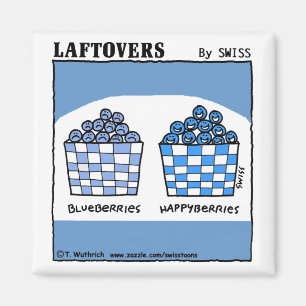 Cute Funny Laftovers Blueberry Cartoon Magnet