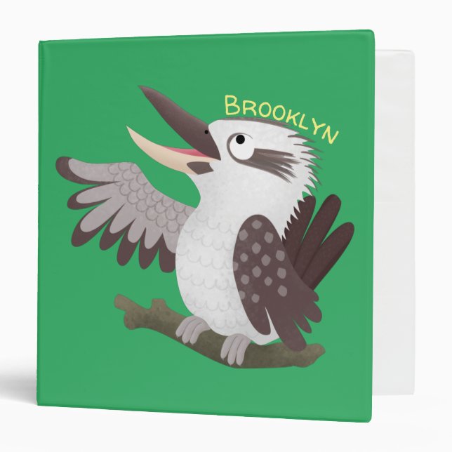 Cute funny laughing kookaburra cartoon binder (Front/Inside)