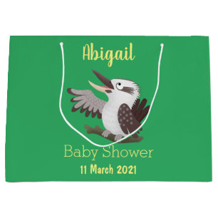 Cute funny laughing kookaburra cartoon large gift bag