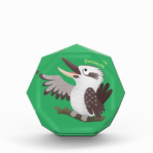 Cute funny laughing kookaburra cartoon photo block