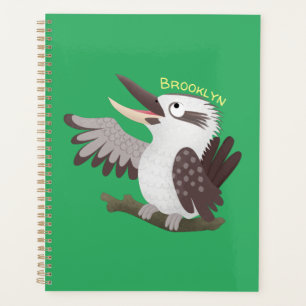 Cute funny laughing kookaburra cartoon planner