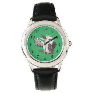 Cute funny laughing kookaburra cartoon watch