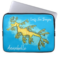 Cute funny leafy sea dragon cartoon illustration