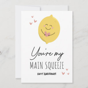 Cute Funny Lemon Squeeze Hearts Happy Anniversary  Holiday Card