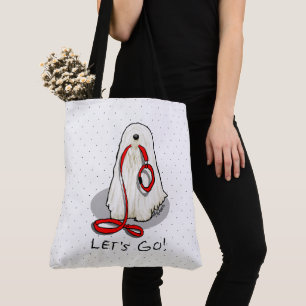 Cute Funny Let's Go! Walk Komondor Dog with Leash Tote Bag