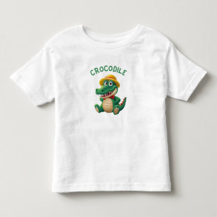 Cute funny little crocodile  toddler t-shirt