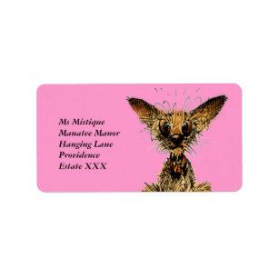 Cute funny little dog label