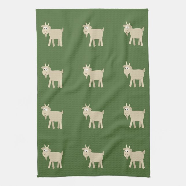 Cute Funny Little Goat Kitchen Towel (Vertical)