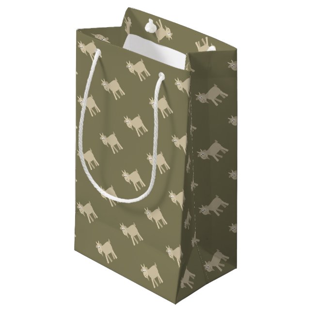 Cute Funny Little Goat Small Gift Bag (Front Angled)