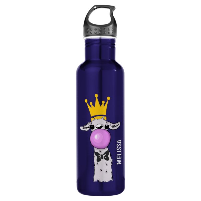 Cute Funny Llama Illustration 710 Ml Water Bottle (Front)