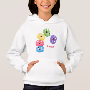 Cute funny macaroons cartoon illustration