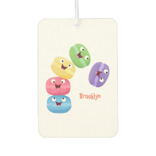 Cute funny macaroons cartoon illustration air freshener