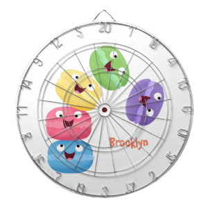 Cute funny macaroons cartoon illustration  dartboard