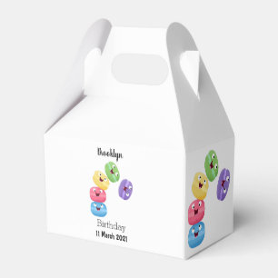 Cute funny macaroons cartoon illustration favor box