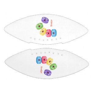 Cute funny macaroons cartoon illustration football