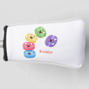 Cute funny macaroons cartoon illustration golf head cover