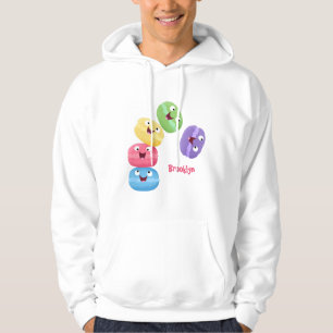 Cute funny macaroons cartoon illustration hoodie