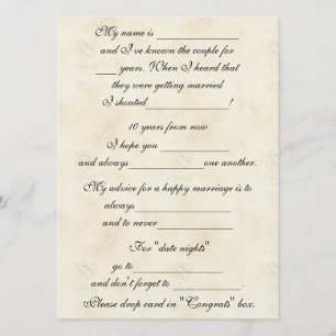 Cute, Funny Marriage Advice for Bride & Groom Card
