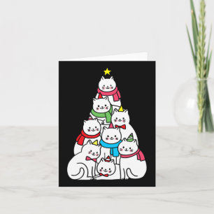 Cute Funny Merry Catmas Xmas Tree Holiday For Cat Card