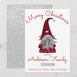 Cute Funny Merry Christmas Elf Personalized Gnome  Holiday Card