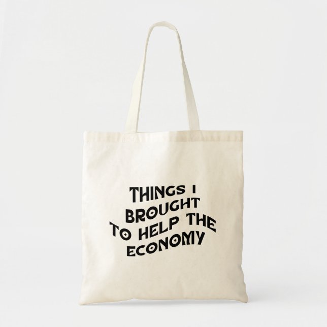 Cute Funny Minimalist Black Typography Tote Bag (Front)