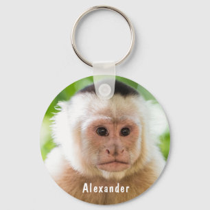 Cute & Funny Monkey Personalized Kids Name Keychain