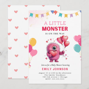 Cute Funny Monster Baby Shower Invitation