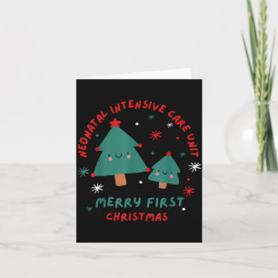 Cute Funny Nicu Merry First Christmas Nurse Crew S Card