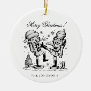 Cute funny nutcrackers Christmas personalized  Ceramic Ornament