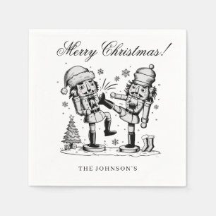 Cute funny nutcrackers Christmas personalized Napkin