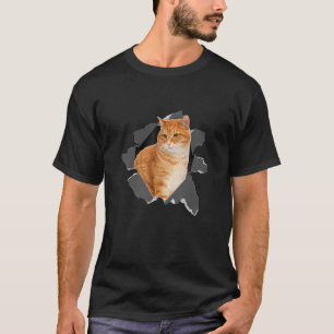 Cute Funny Orange Cat Face Pet Orn Art Costume Des T-Shirt