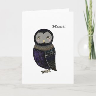 Cute Funny Owl Hoot Greeting Card