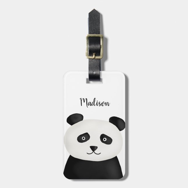 Cute Funny Panda Face | Animal Luggage Tag (Front Vertical)