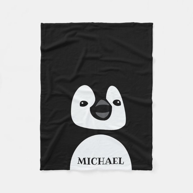 Cute funny Penguin Fleece Blanket (Front)