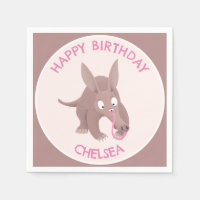 Cute funny personalised aardvark birthday