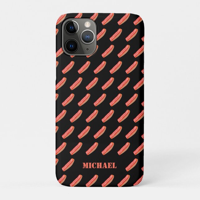 Cute Funny Personalized Bacon  Case-Mate iPhone Case (Back)