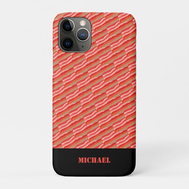 Cute Funny Personalized Bacon  Case-Mate iPhone Case (Back)