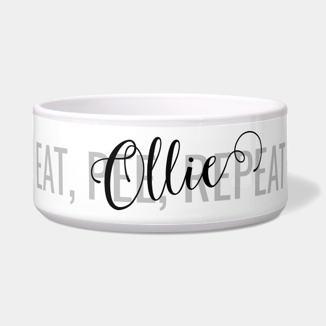 Cute Funny Personalized Pet Name Eat, Pee, Repeat (Front)