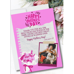 Cute Funny Pet Mother's Day Personalized Holiday Card