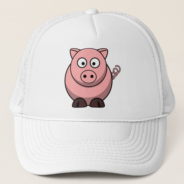 Cute Funny Pig Trucker Hat (Front)