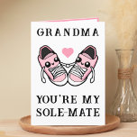 Cute Funny Pink Shoe Grandmother Happy Birthday Thank You Card<br><div class="desc">Looking for a unique way to express your love and humour to your grandparent? Our funny shoe pun greeting card is the perfect choice for your grandmother on her birthday! Customize it by adding your own personal message. Design features two pink sneakers holding hands and a pink heart. Great for...</div>