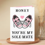 Cute Funny Pink Shoe Husband Wife Happy Birthday Thank You Card<br><div class="desc">Looking for a unique way to express your love and humour to your romantic partner? Our funny shoe pun greeting card is the perfect choice for your husband or wife on their birthday! Customize it by adding your own personal message. Design features two pink sneakers holding hands and a pink...</div>