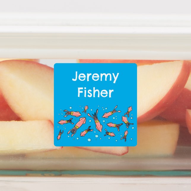 Cute funny pink squid cartoon pattern personalized (Affixed)