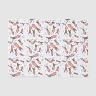 Cute funny pink squid cartoon pattern tissue paper