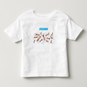 Cute funny pink squid cartoon pattern toddler t-shirt