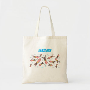 Cute funny pink squid cartoon pattern tote bag