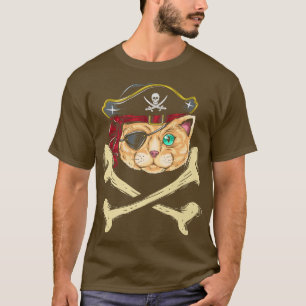Cute Funny Pirate Cat Amazing Design Pirate Costum T-Shirt