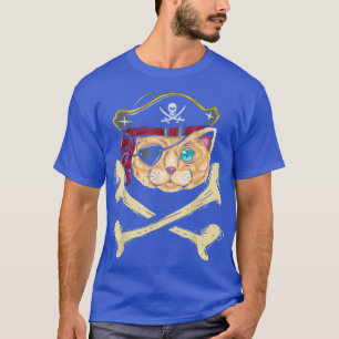 Cute Funny Pirate Cat Amazing Design Pirate Costum T-Shirt