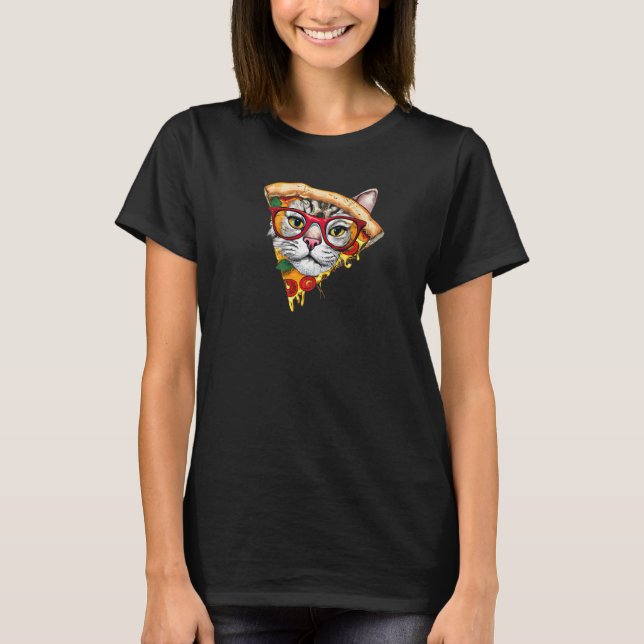 Cute Funny Pizza Cat Premium T-Shirt (Front)