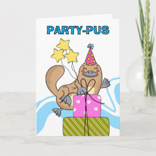 Cute Funny Platypus Birthday Partypus Card